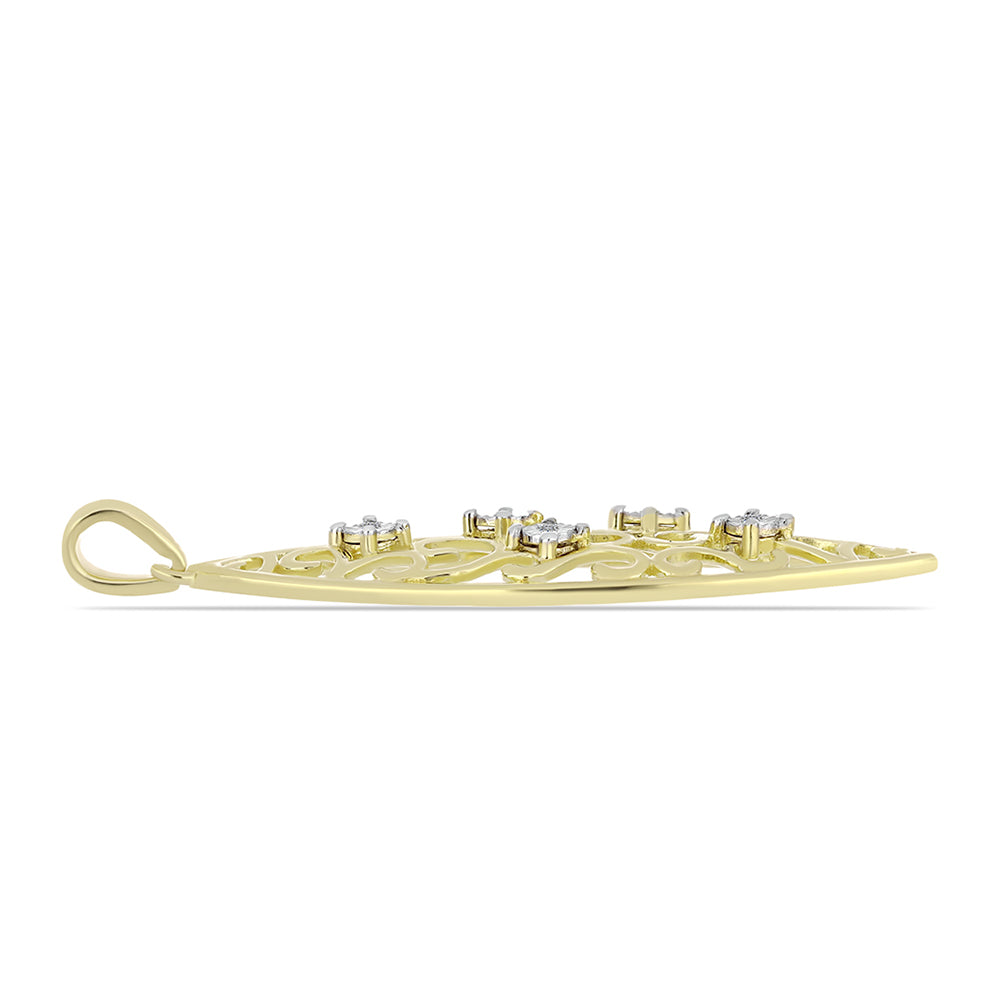 Colgante de Plata Bañada en Oro con Diamante blanco