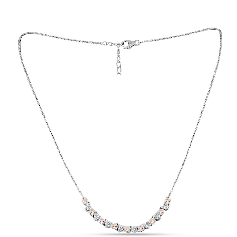 Collar de Plata con Morganita de Gozareh y Topacio Blanco