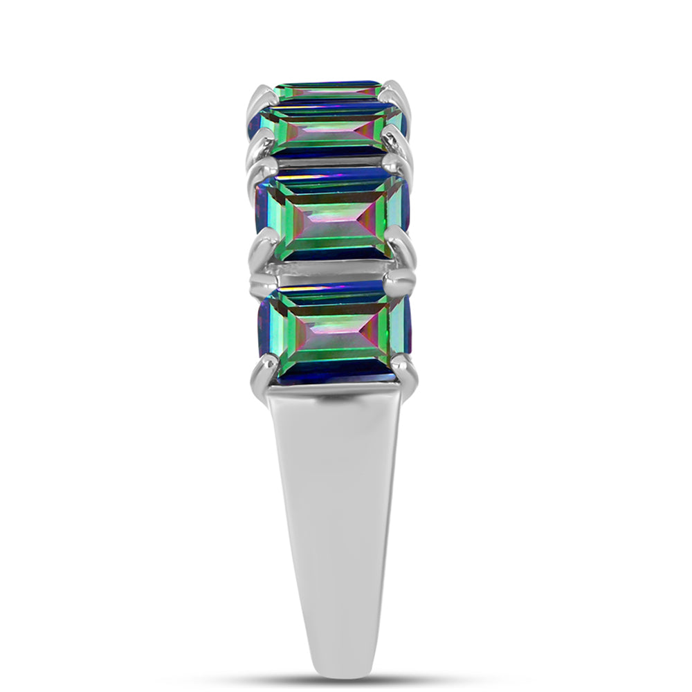 Anillo de Plata con Cuarzo Místico Verde de Brasil