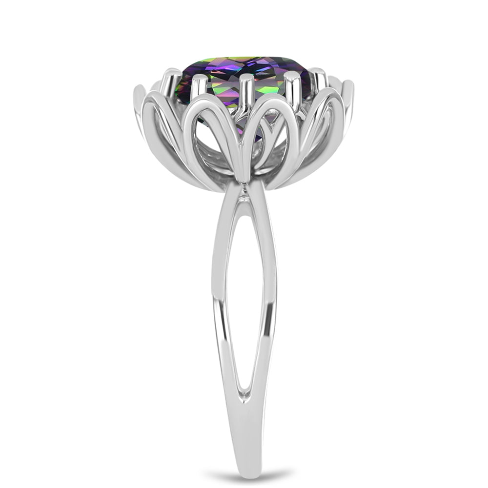 Anillo de Plata con Cuarzo Místico Verde de Brasil