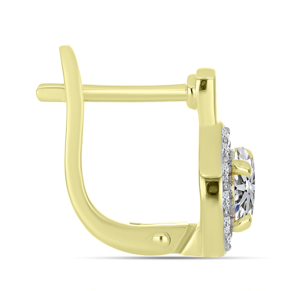 Pendientes de Plata Bañada en Oro con Diamante certificado y cultivado en laboratorio