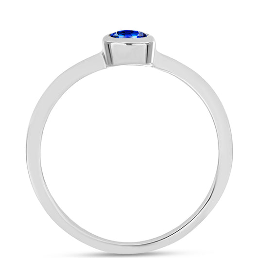 Anillo de Plata con Zafiro Azul Australiano