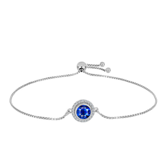 Pulsera de Plata con Zafiro Azul Australiano y Topacio Blanco