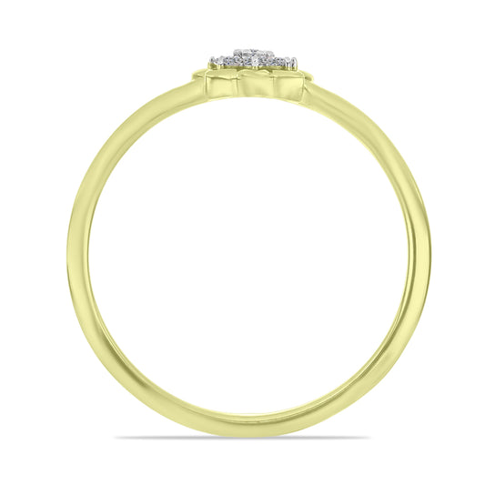 Anillo de Plata Bañada en Oro con Diamante blanco