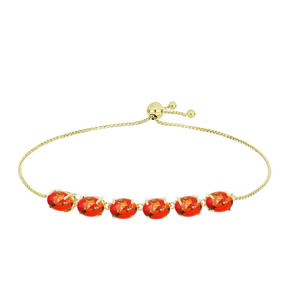 Pulsera de Plata Bañada en Oro con Turquesa de Mohave