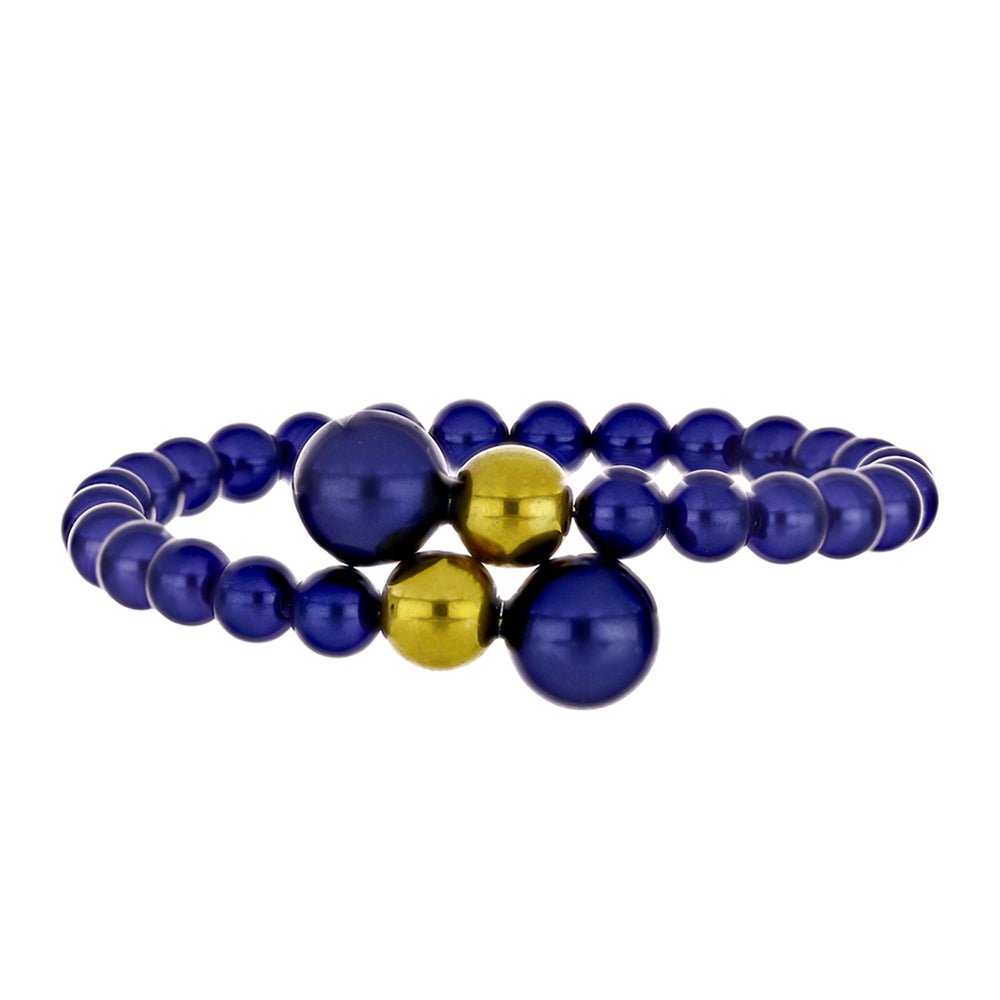 Brazalete Pepita con Perla Negra de Agua dulce y Cuarzo Hematita verde místico