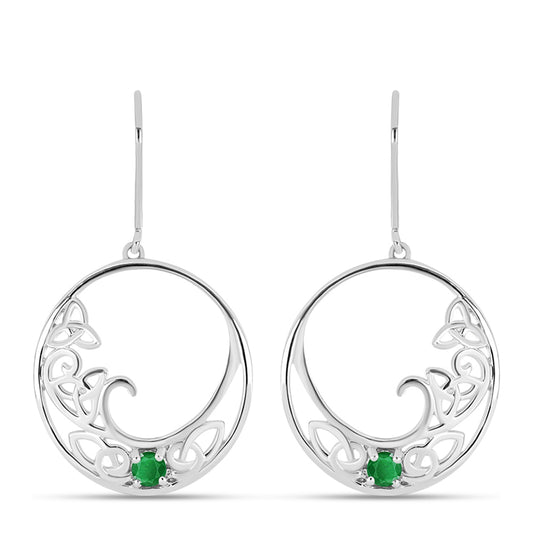 Pendientes de Plata con Esmeralda de Zambia