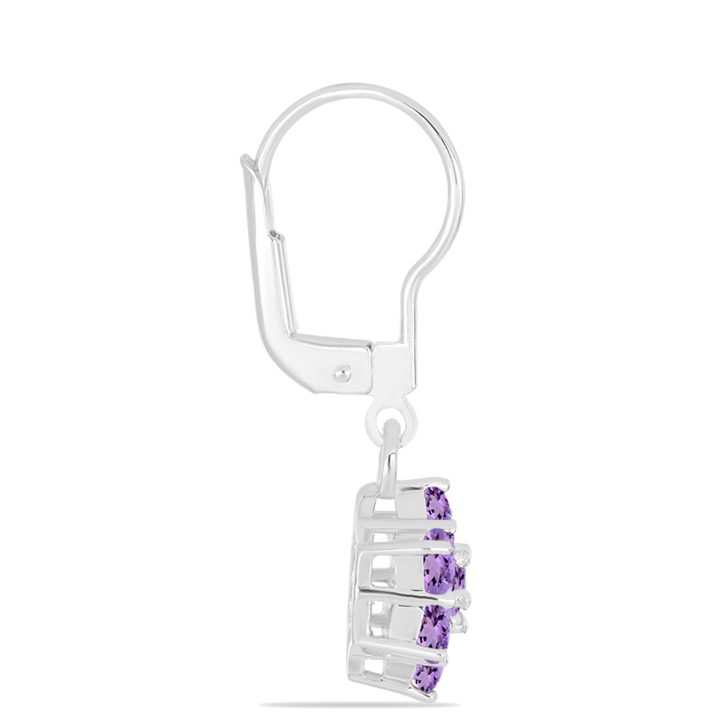 Pendientes de Plata con Amatista Rosa de Francia