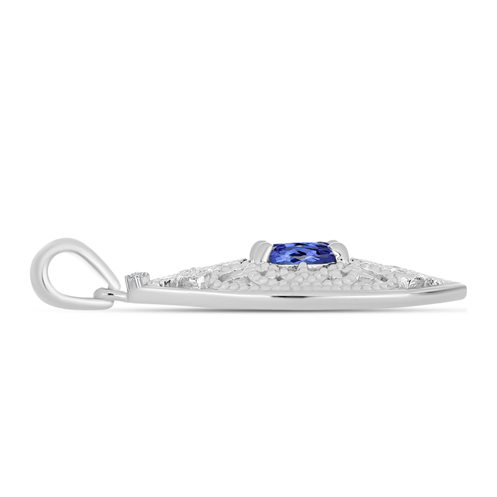 Colgante de Plata con Tanzanita AAA y Diamante blanco