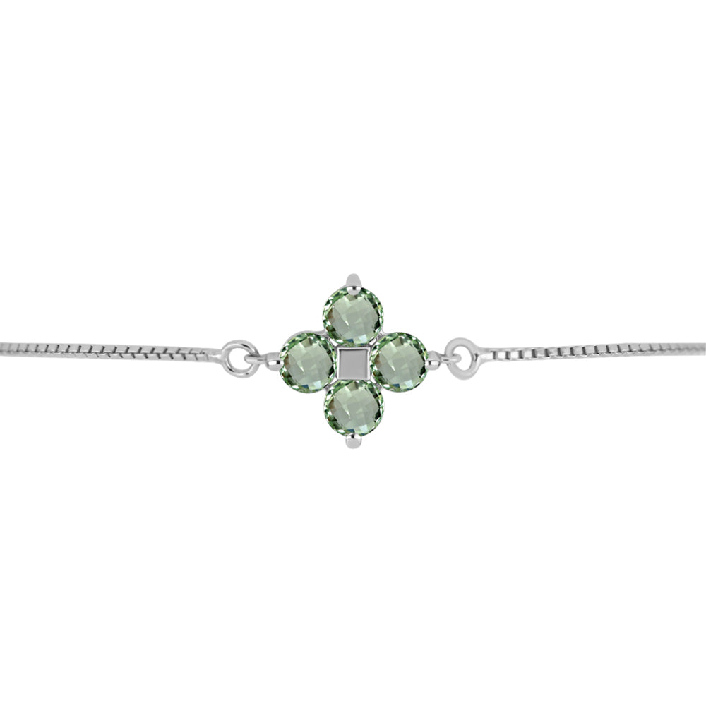 Pulsera de Plata con Amatista Verde