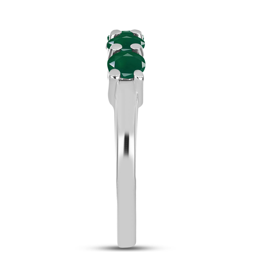 Anillo de Plata con Calcedonia Verde