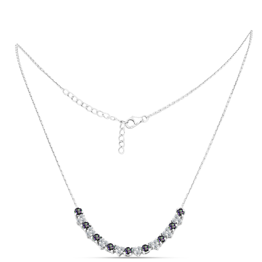 Collar de Plata con Topacio Místico y Topacio Blanco