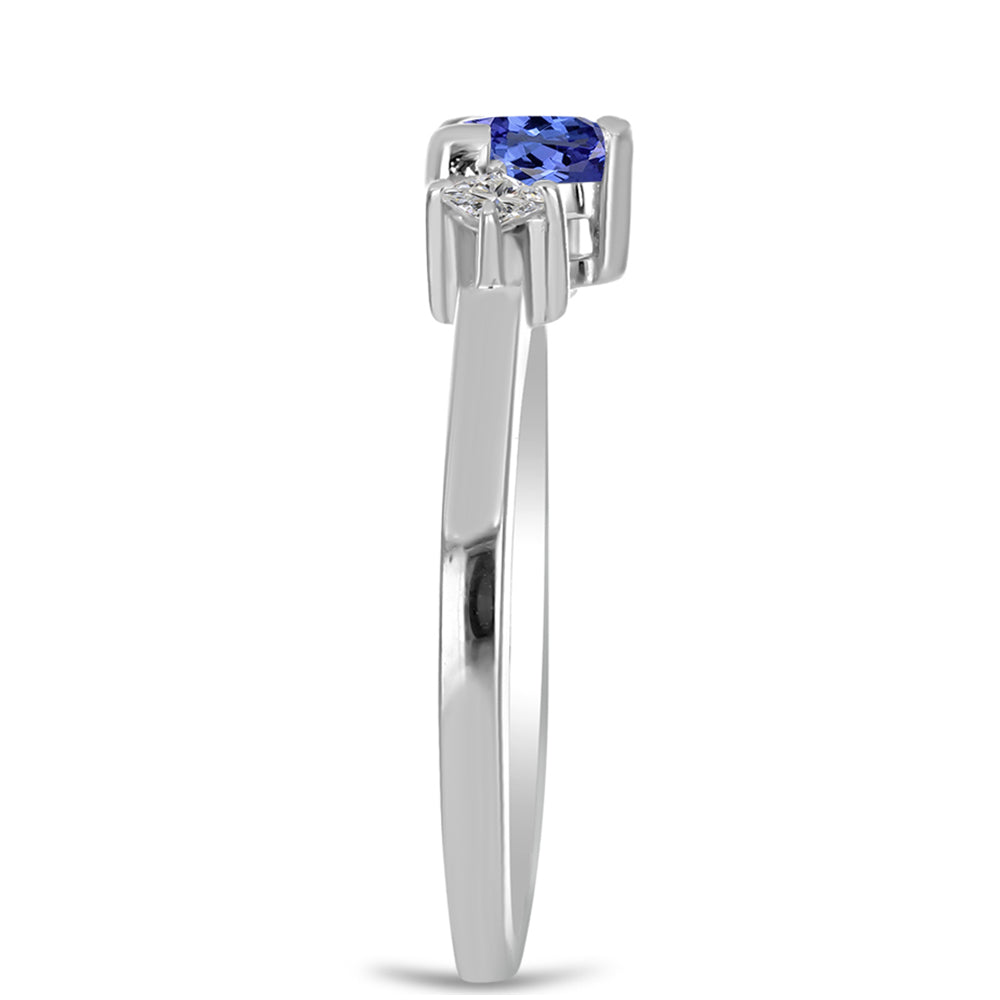 Anillo de Plata con Tanzanita y Topacio Blanco