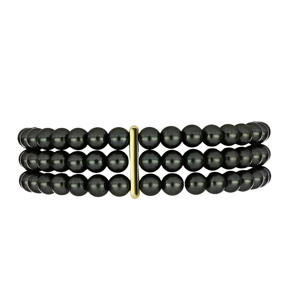 Pulsera de Plata Bañada en Oro con Perla de río Tahiti verde ilusión