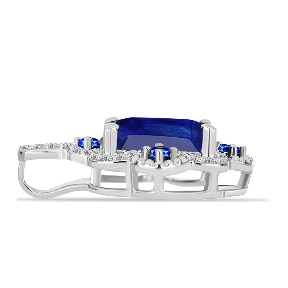 Colgante de Plata con Zafiro Azul Australiano y Topacio Blanco