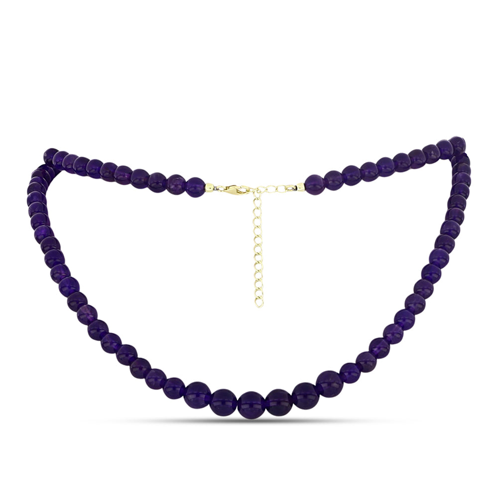 Collar de Plata Bañada en Oro con Amatista de Marruecos