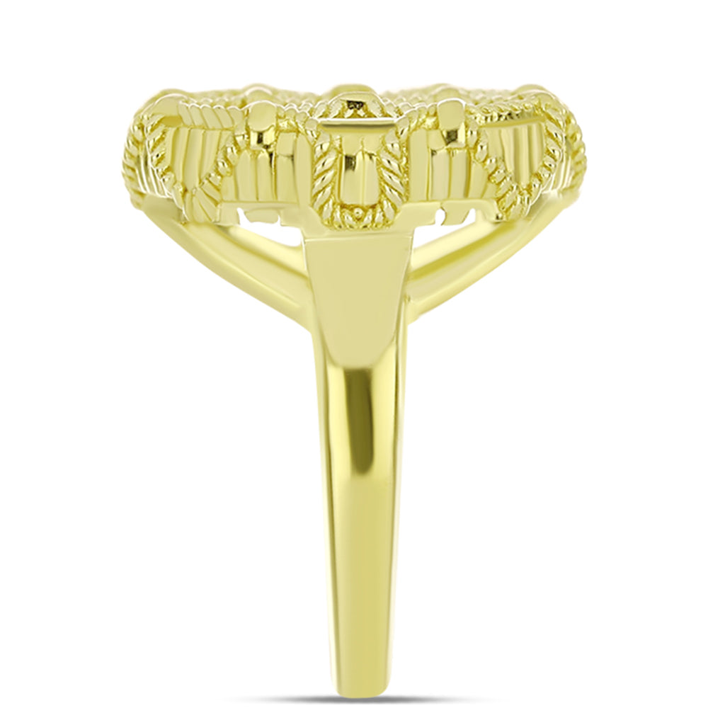 Anillo de Plata Bañada en Oro con Madreperla