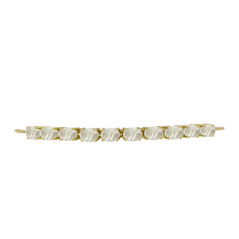 Pulsera de Plata Bañada en Oro con Madreperla