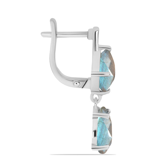 Pendientes de Plata con Labradorita de las Minas de Gullgruvene