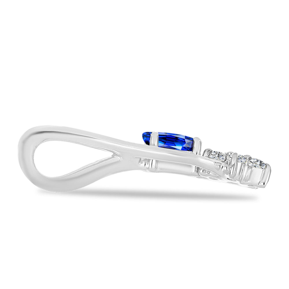 Colgante de Plata con Zafiro Azul Australiano y Topacio Blanco