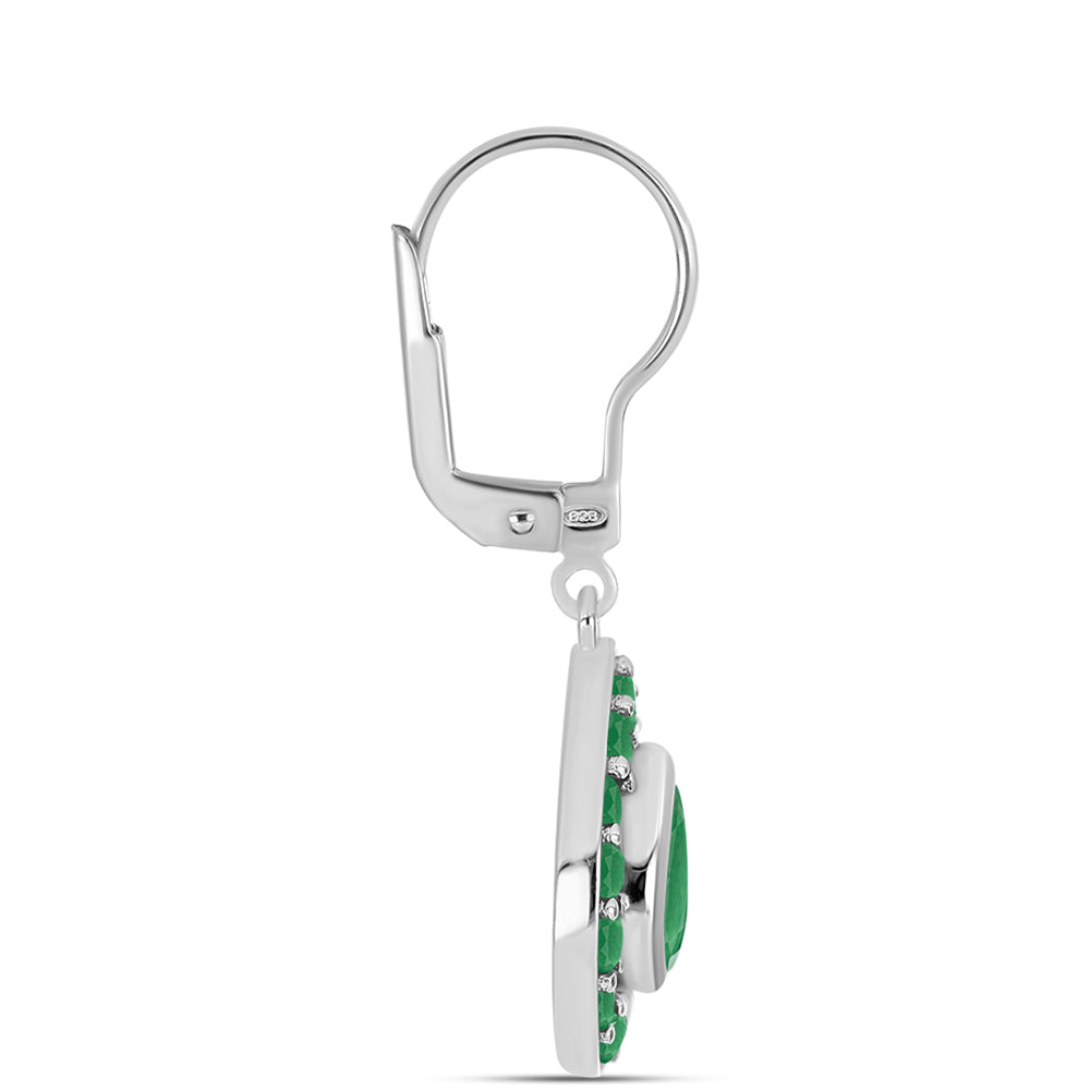 Pendientes de Plata con Esmeralda de Brasil