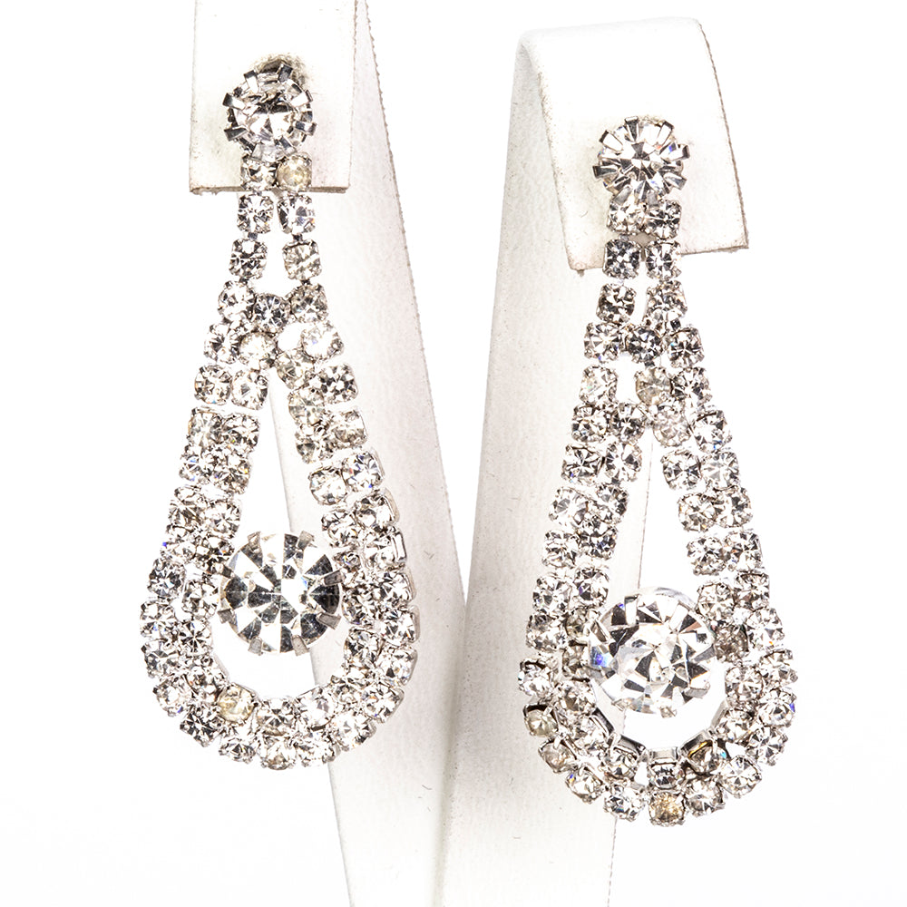 Conjunto de Aleación Bañado en Oro con Cristal Emporia® Blanco ( Collar +Pendientes ) 4 