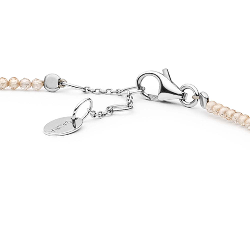 Collar de Plata con Perla de Agua Dulce- Lavanda y Zirconita Cúbica