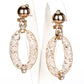 Conjunto de Aleación Bañado en Oro con Cristal Emporia® Blanco ( Collar +Pendientes +Pulsera )