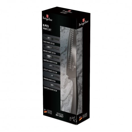 Berlinger Haus Metallic Line Shiny Black Edition Set de cuchillos de 6 piezas 2 
