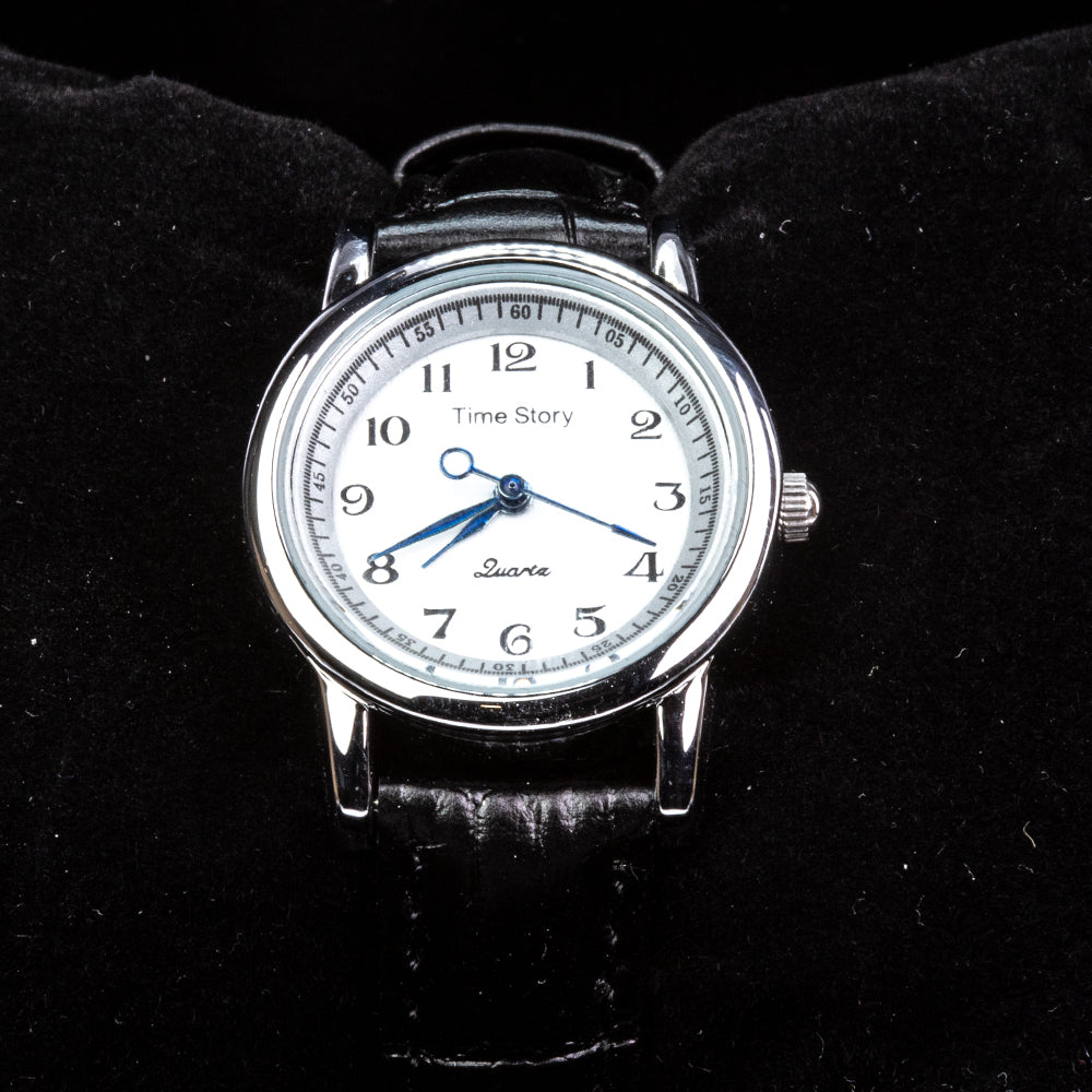 Reloj de Aleación Bañado en Oro con Cristal Emporia® Blanco
