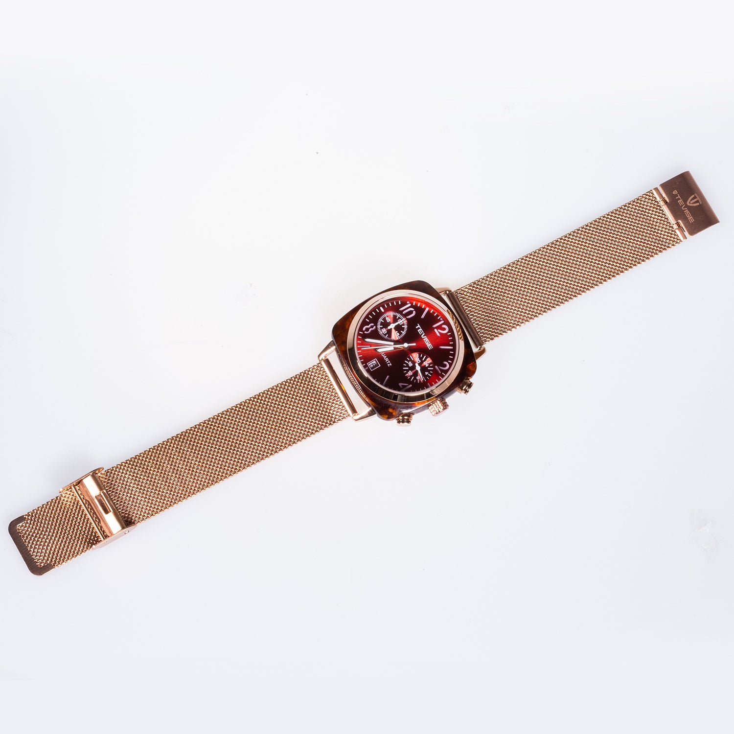 Reloj de Aleación Bañado en Oro con Cristal Emporia® Blanco 4 