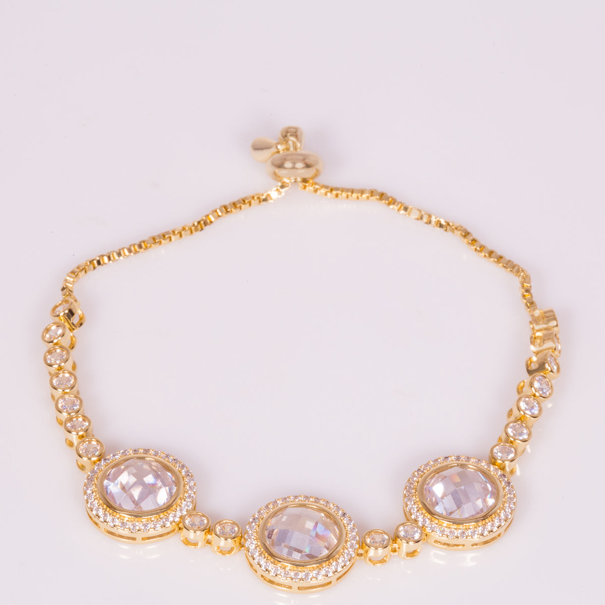 Pulsera de Aleación Bañado en Oro con Cristal Emporia® Blanco 1 