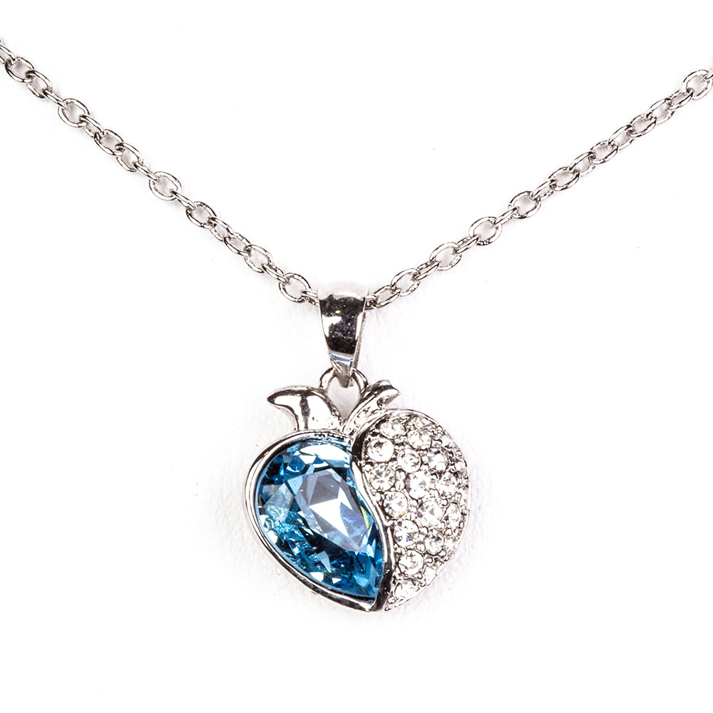 Conjunto de Aleación Bañado en Oro con Cristal Emporia® Azul ( Pendientes +Colgante ) 2 