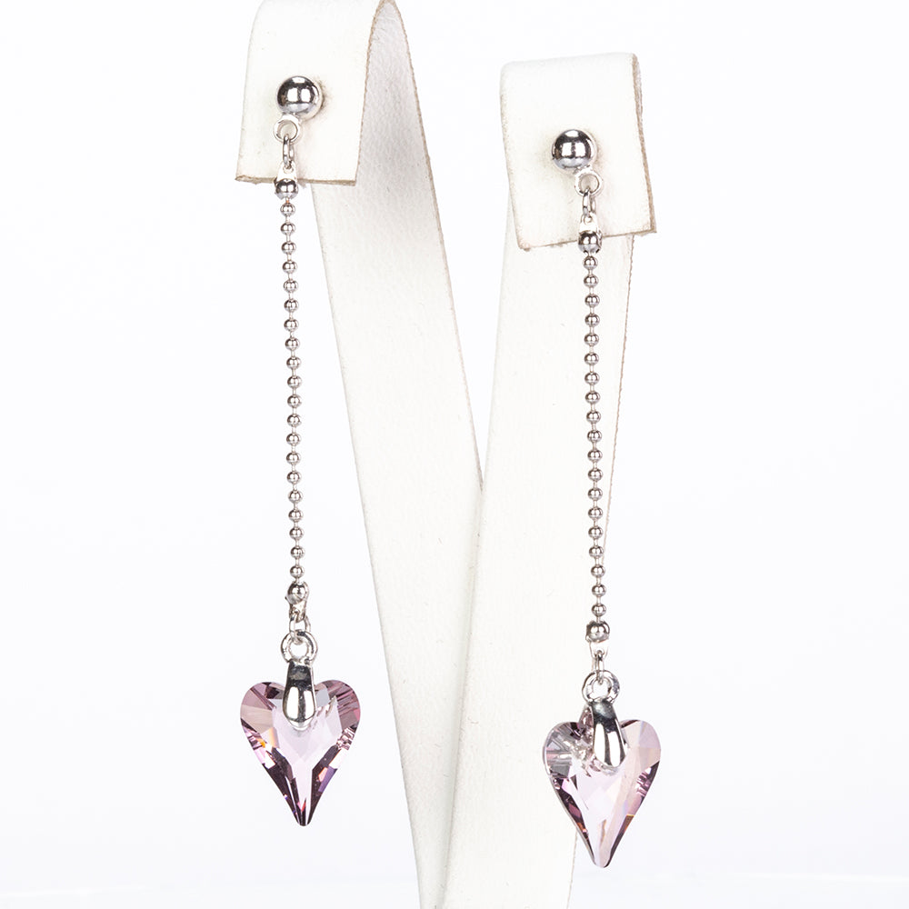 Conjunto de Aleación Bañado en Oro con Cristal Emporia® Púrpura ( Pendientes +Colgante )
