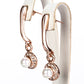 Conjunto de Aleación Bañado en Oro con Perla de cristal y Cristal Emporia® Blanco ( Collar +Pendientes )