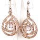 Conjunto de Aleación Bañado en Oro con Cristal Emporia® Blanco ( Collar +Pendientes +Colgante )