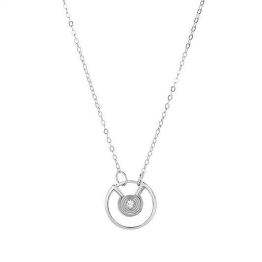 Collar de Plata con Ónix Blanco y Topacio Blanco