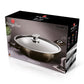 Wok con tapa Berlinger Haus   de la línea metálica brillante en negro, 30 cms