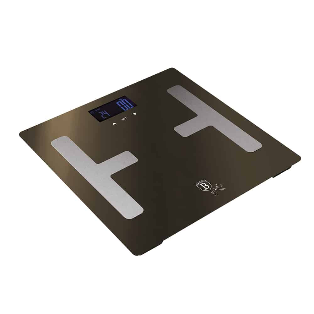 La báscula de grasa corporal Berlinger Haus de la línea metálica brillante en negro, con capacidad de 180kg 5 
