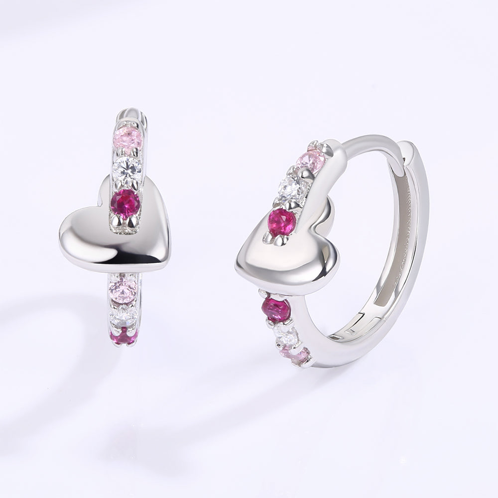 Pendientes de Aleación Bañado en Oro con Cristal Emporia® Blanco y Cristal Emporia® Rojo 1 