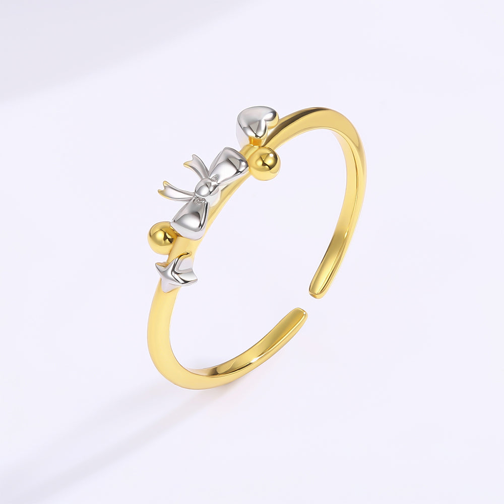 Anillo de Aleación Bañado en Oro con Cristal Emporia® Blanco 1 