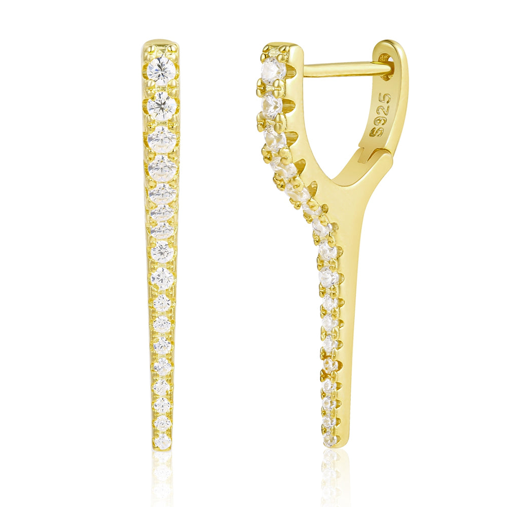 Pendientes de Aleación Bañado en Oro con Cristal Emporia® Blanco 1 