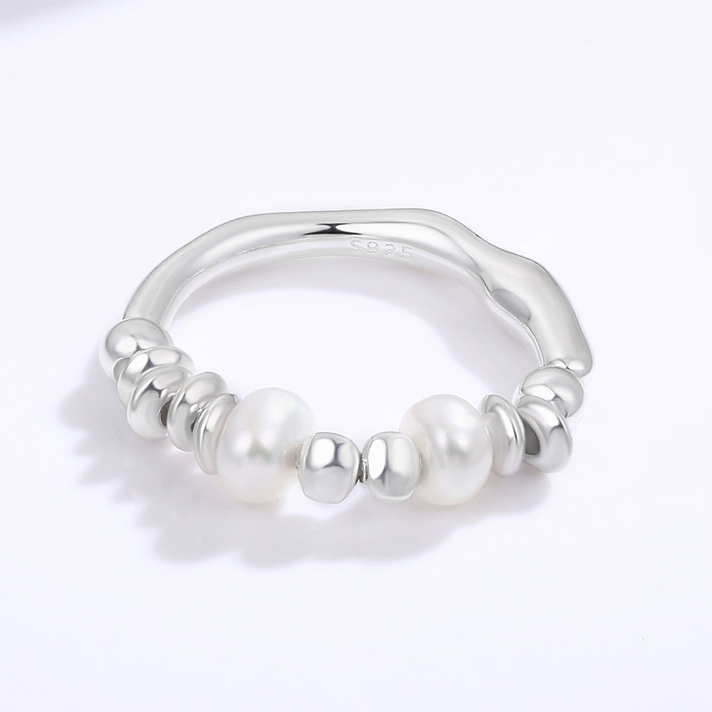 Anillo de Aleación Bañado en Oro con Cristal Emporia® Blanco 1 