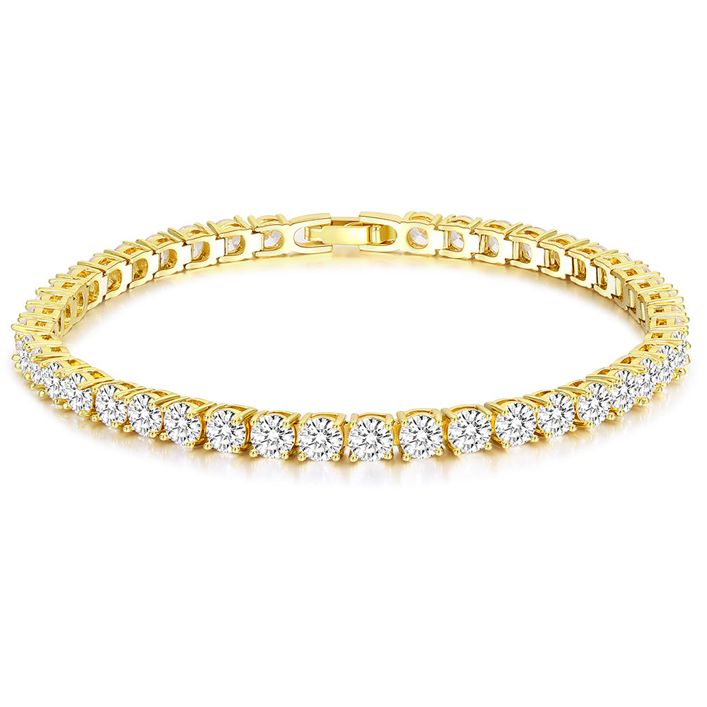 Pulsera de Aleación Bañado en Oro con Cristal Emporia® Blanco 1 