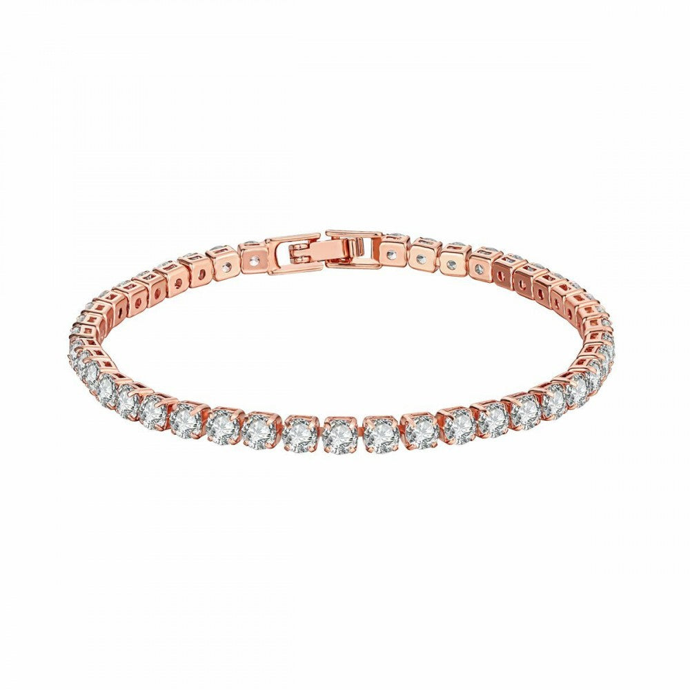 Pulsera de Aleación Bañado en Oro con Cristal Emporia® Blanco 1 