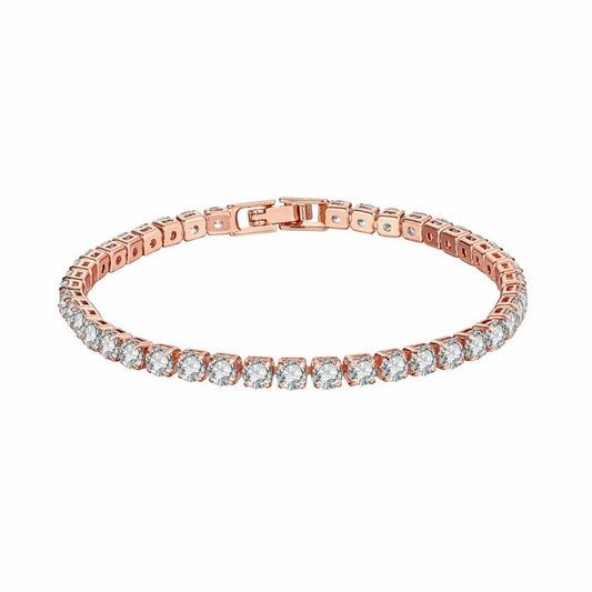Pulsera de Aleación Bañado en Oro con Cristal Emporia® Blanco