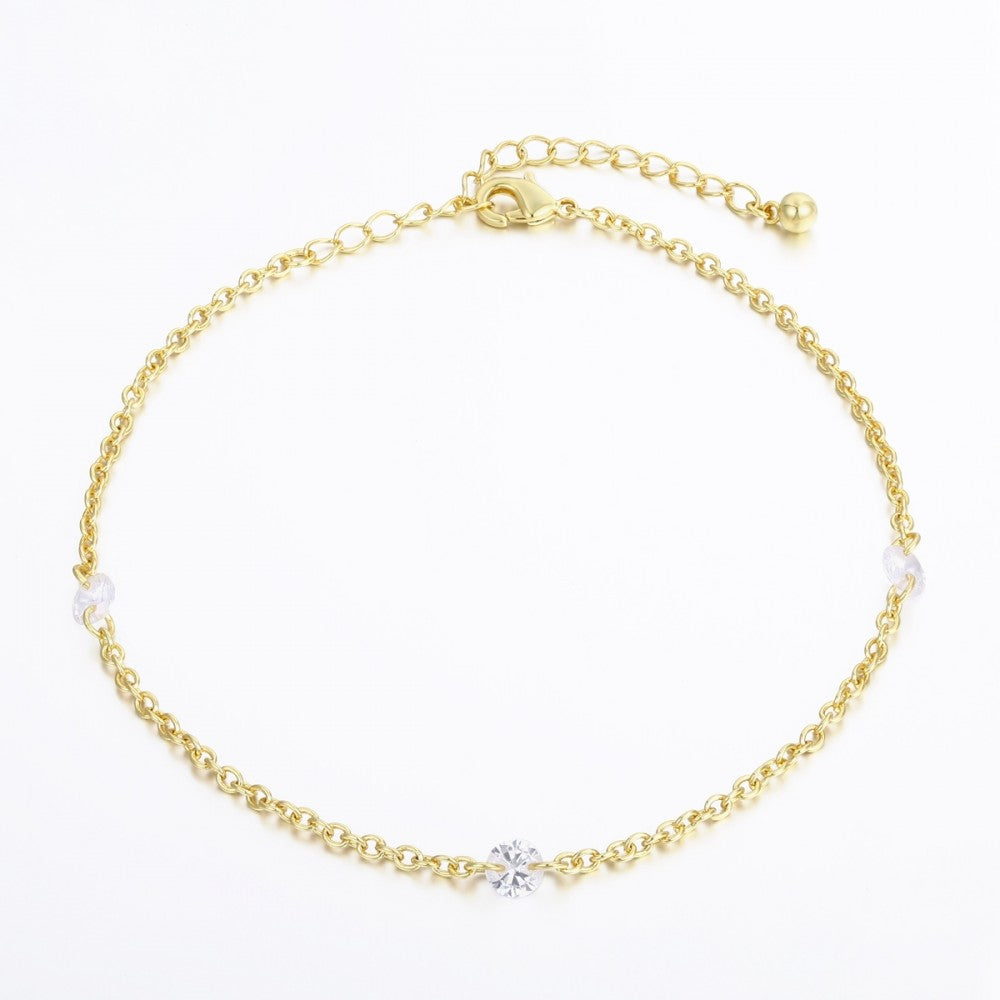 Pulsera de Aleación Bañado en Oro con Cristal Emporia® Blanco 1 