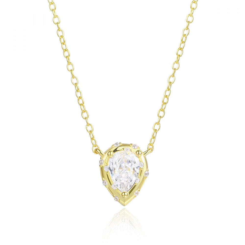 Collar de Aleación Bañado en Oro con Cristal Emporia® Blanco 1 