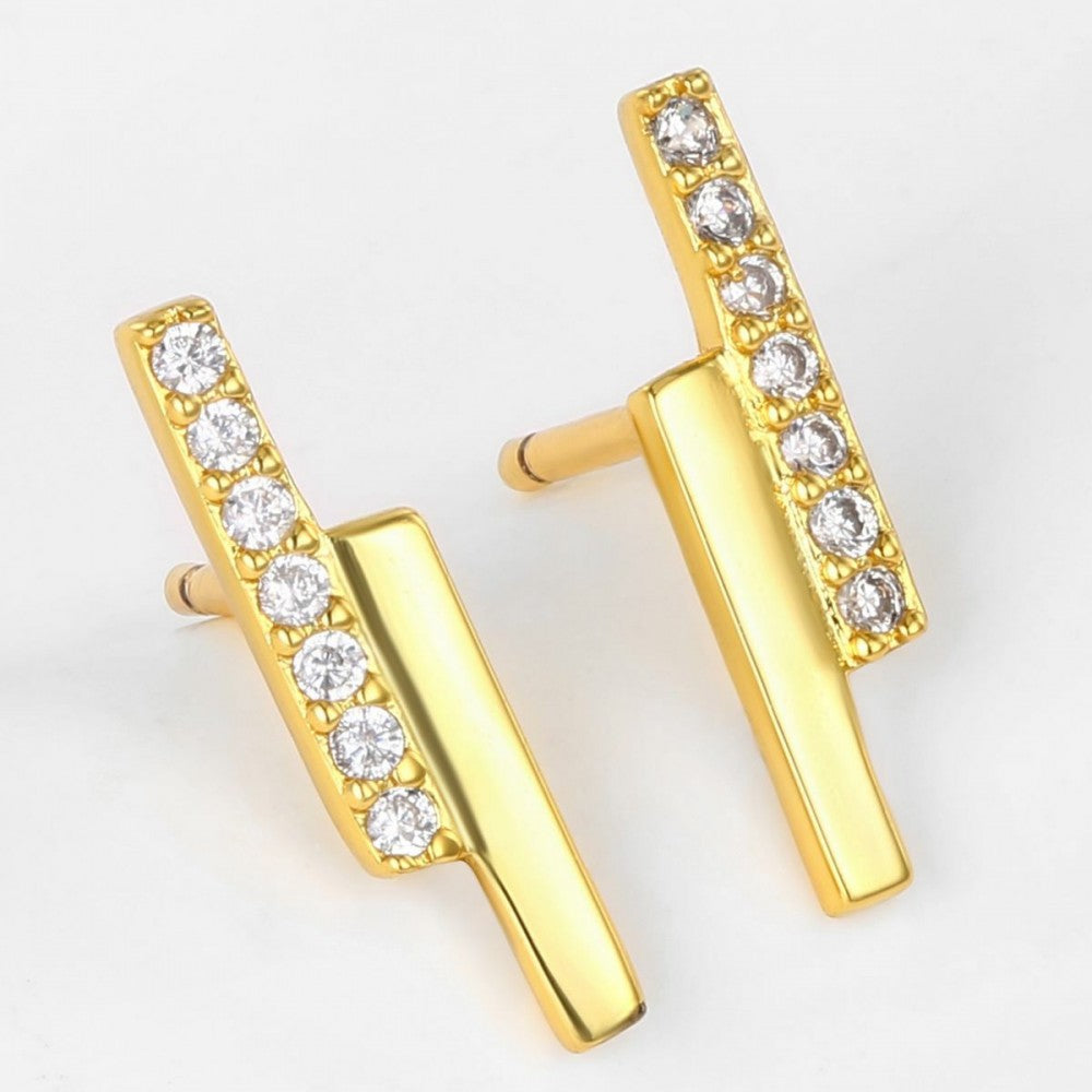 Pendientes de Aleación Bañado en Oro con Cristal Emporia® Blanco