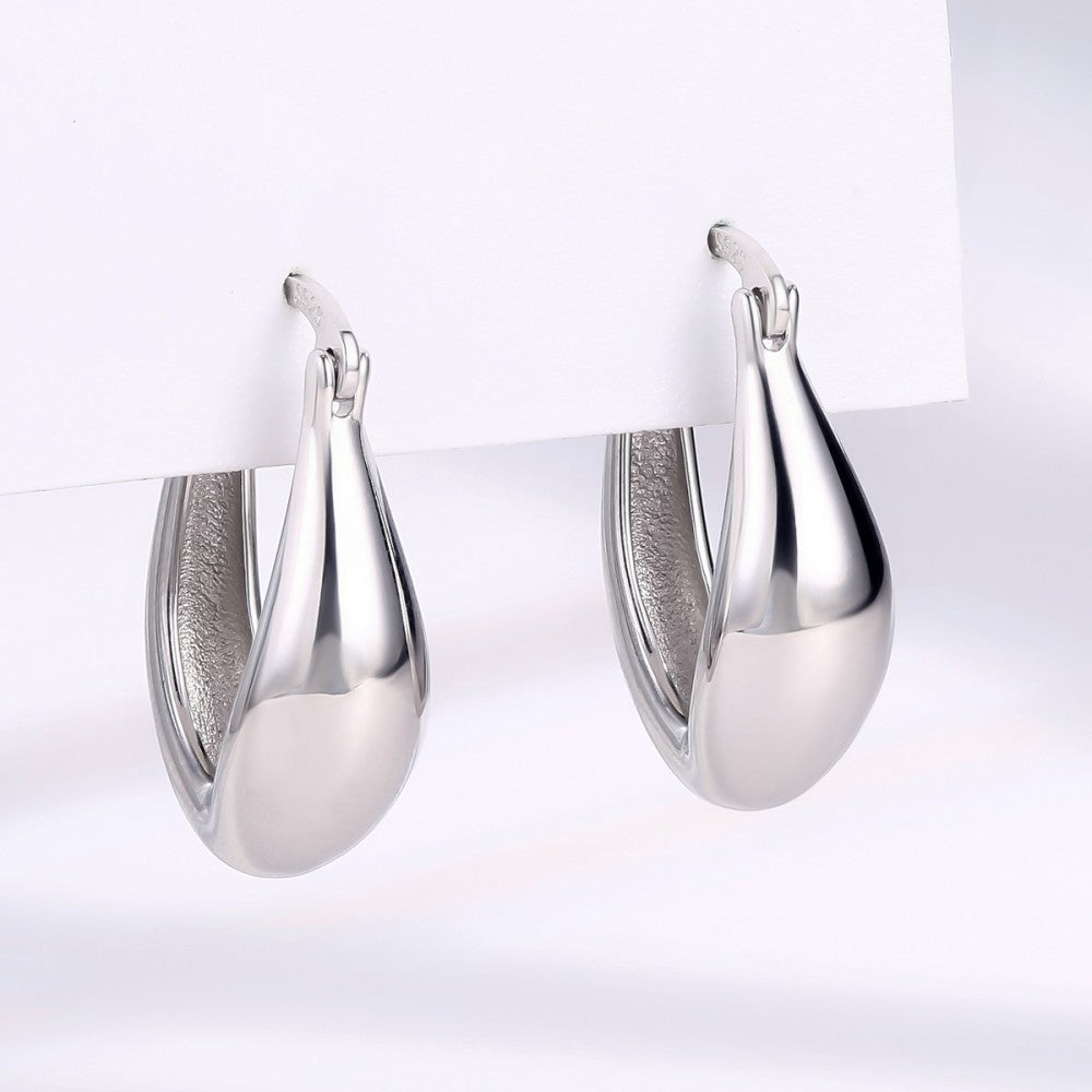 Pendientes de Aleación Bañado en Oro con Cristal Emporia® Blanco 1 